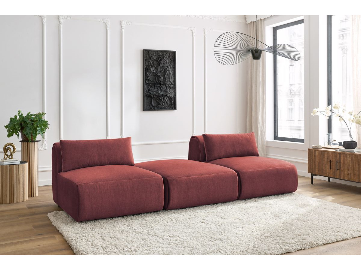 Bobochic Jeanne Sofa 3-Sitzer Samt Orange