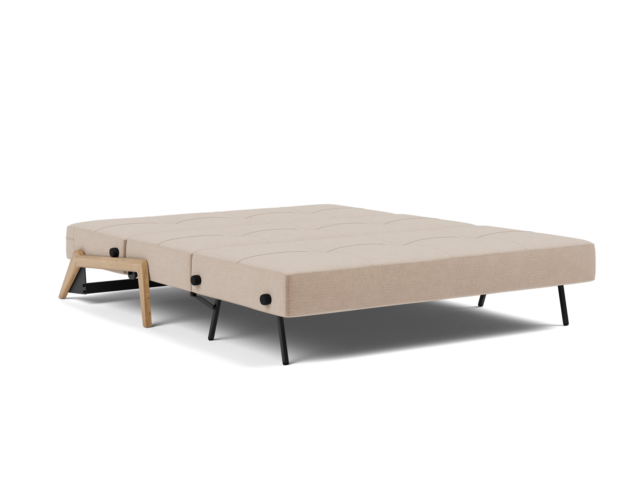 Schlafsofa Cubed 160 Chenille Esina 417-Mocha Beine Eiche