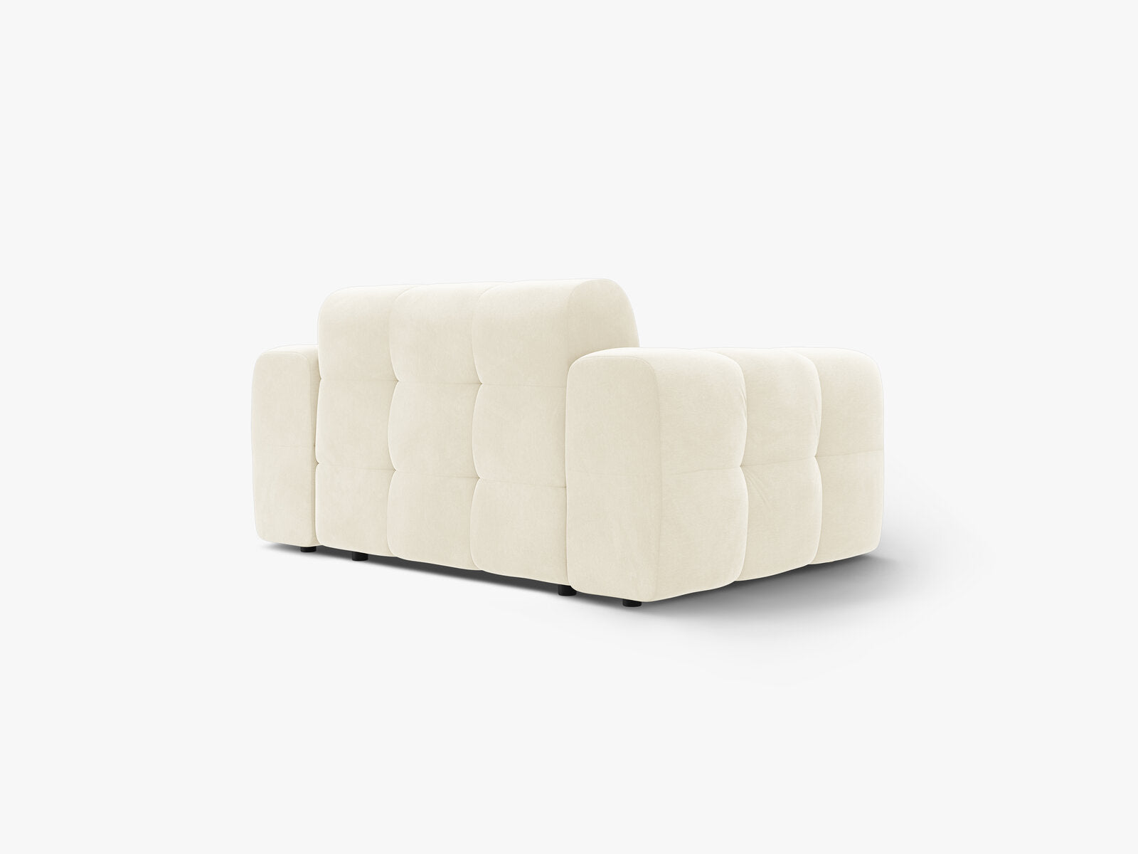 Micadoni Sofa Kendal 2-Sitzer Samt Elfenbein