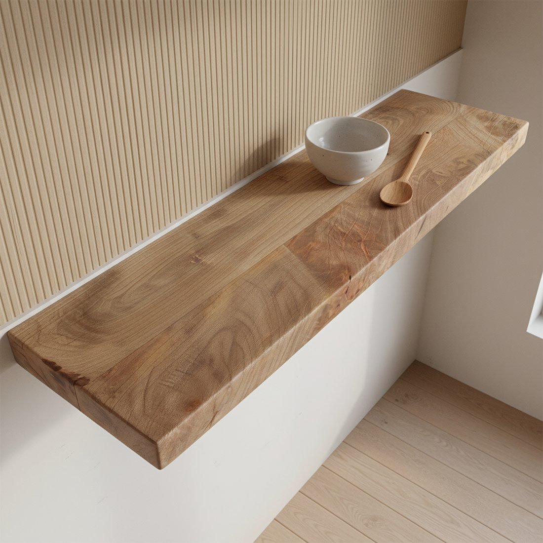 Raw Materials Wandregal Mangoholz schwebend