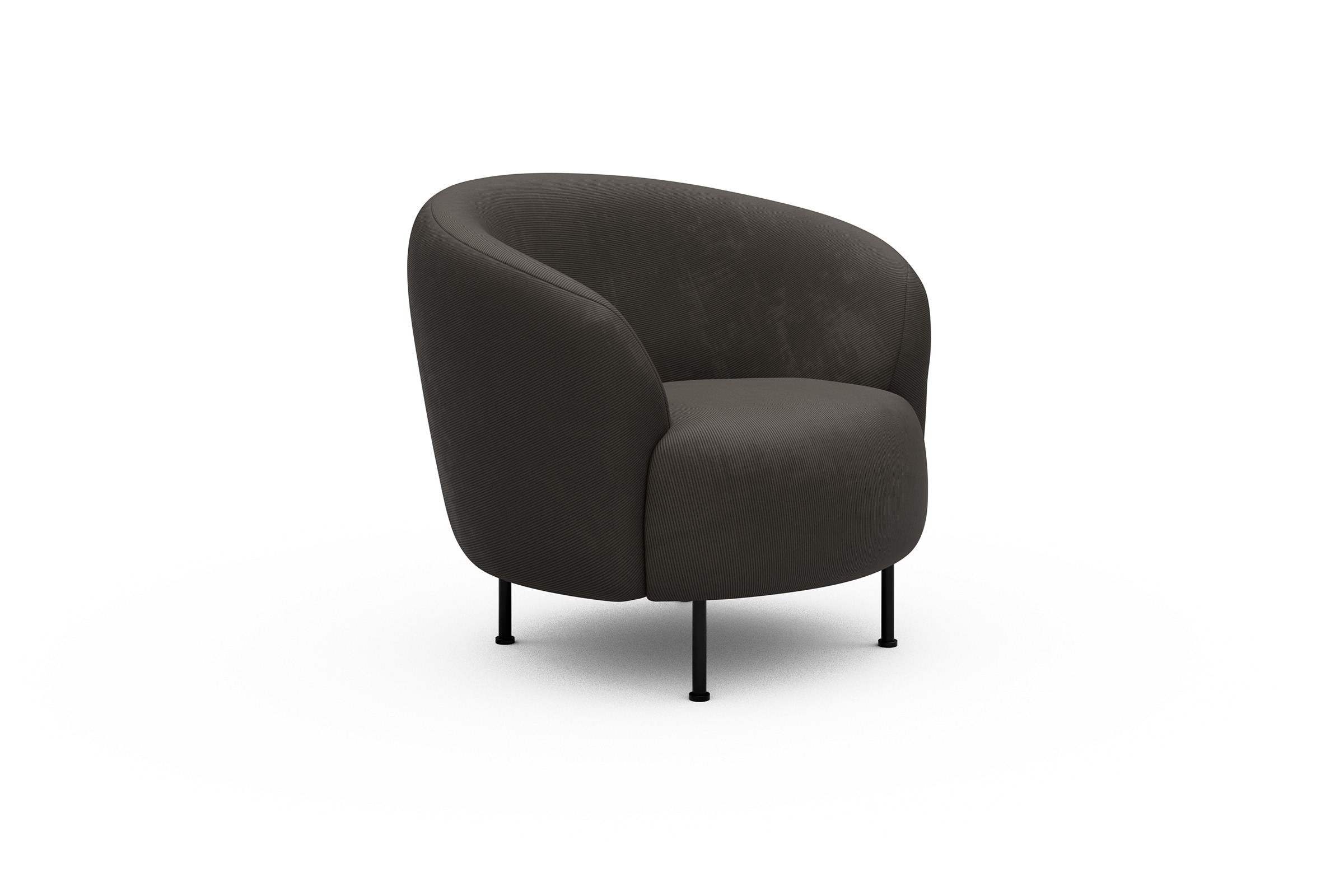 Sessel Ronda Metallbeine Schwarz Cordufine-Taupe