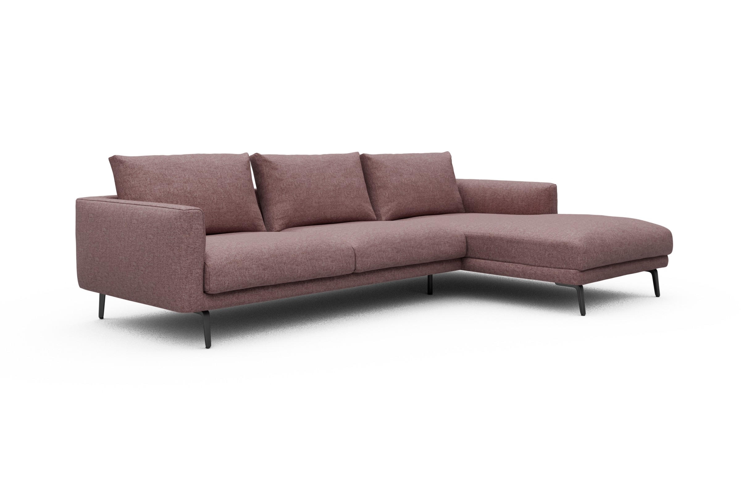 Ecksofa Karl Chaiselongue rechts mit 2,5-Sitzer Sama-Flamingo