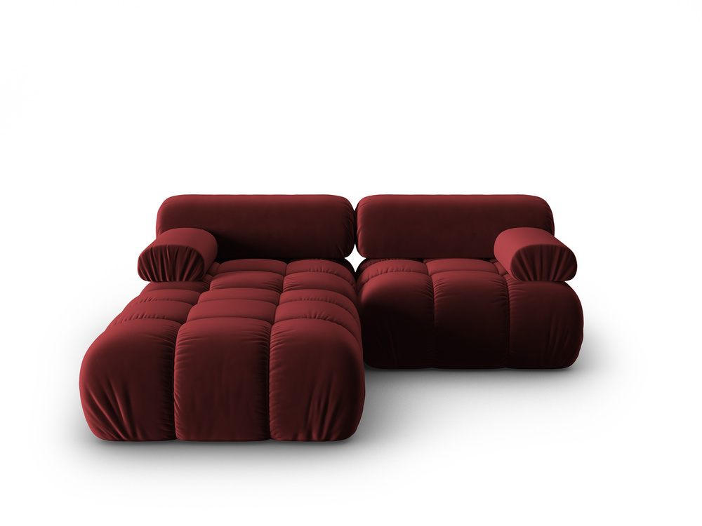 Cosmopolitan Design Modulares Ecksofa Cortina 3-Sitzer Samt Bluvel Rot