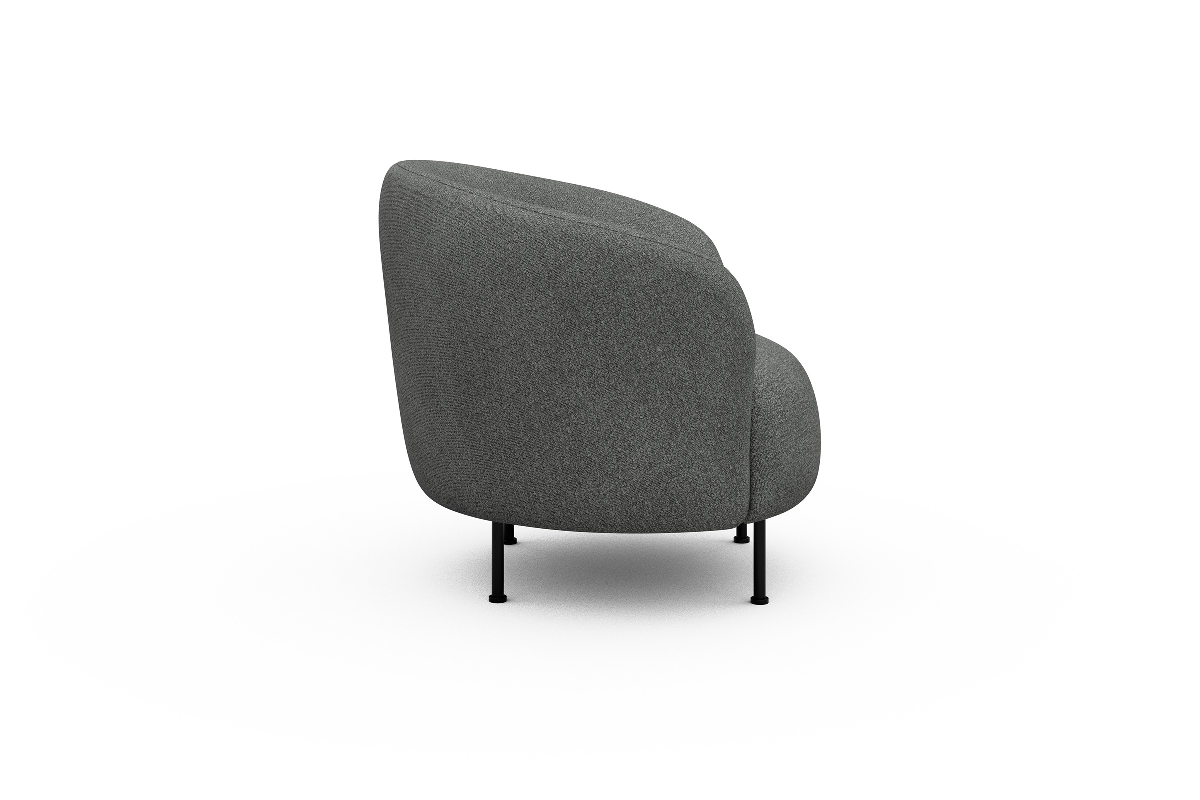 Sessel Ronda Metallbeine Schwarz Boucle-Ash-Grey
