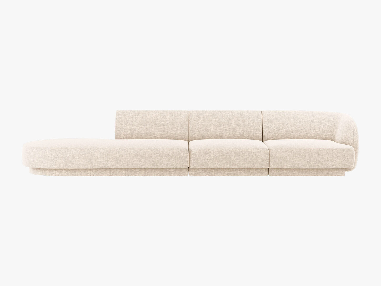 Micadoni Sofa Miley 4-Sitzer Links Chenille Haga Helles Beige