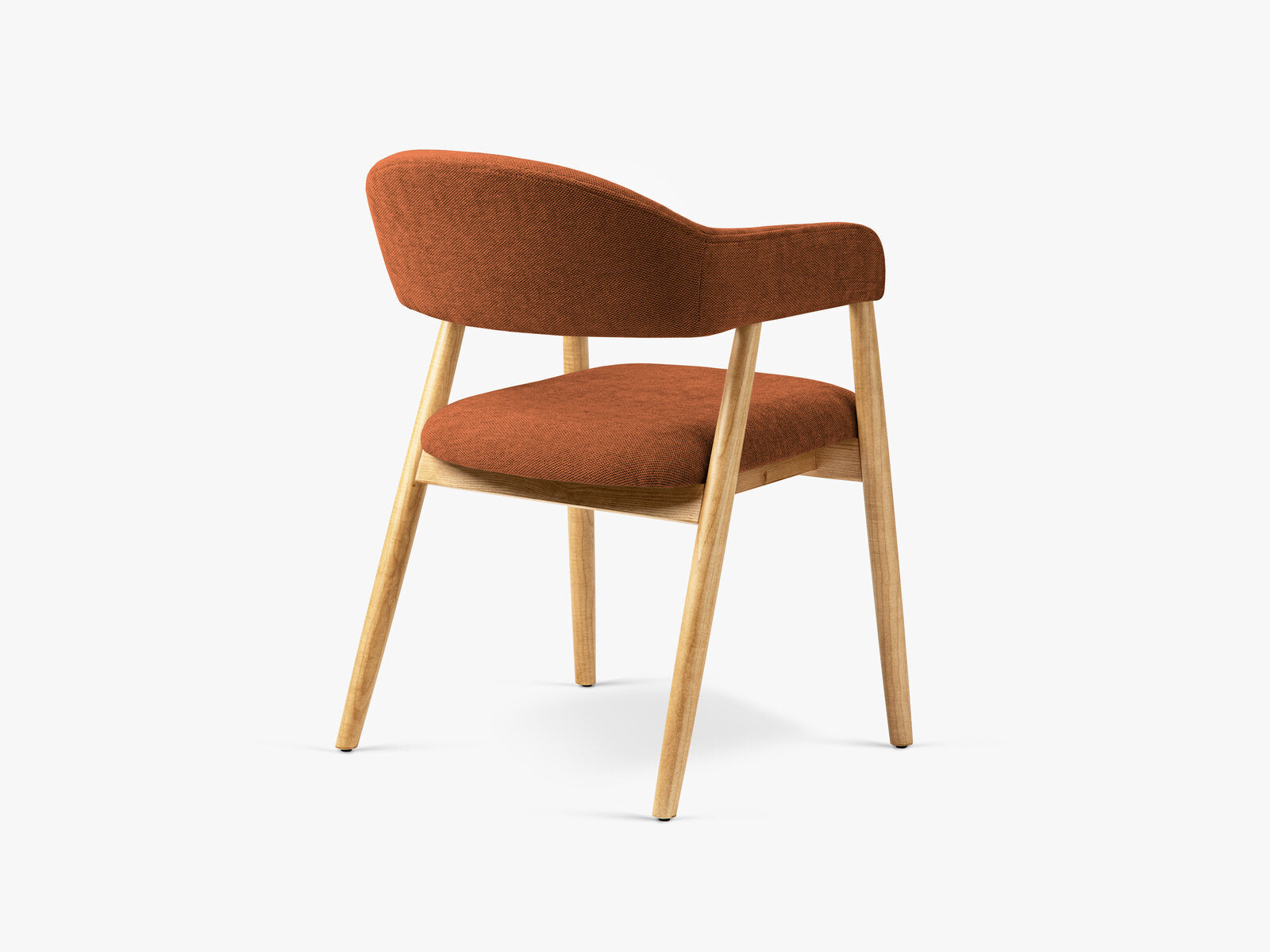 Micadoni Stuhl Adra Chenille Rebel Orange Natürliches Buchenholz