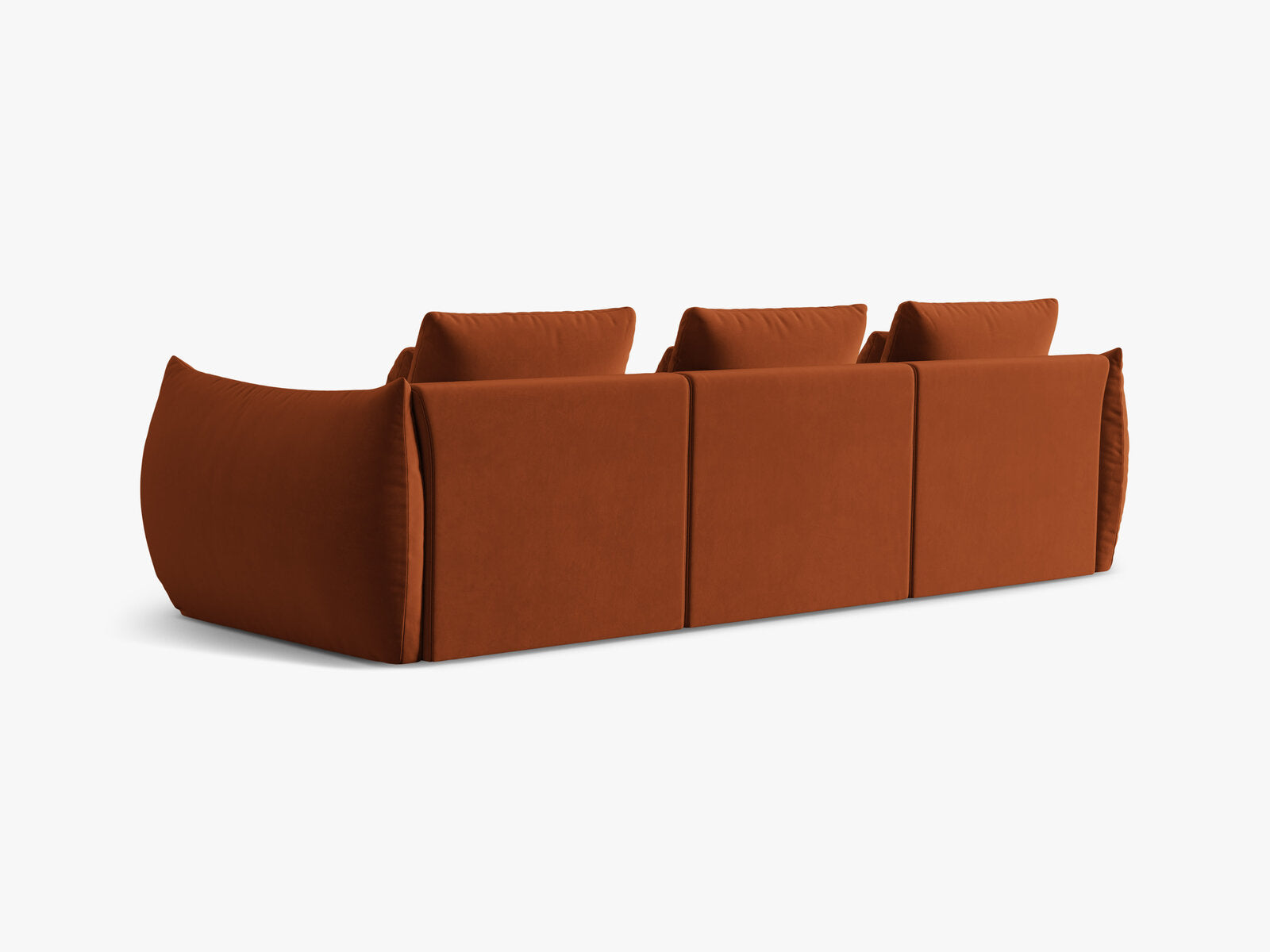 Micadoni Sofa Bloom 4-Sitzer Samt Terrakotta