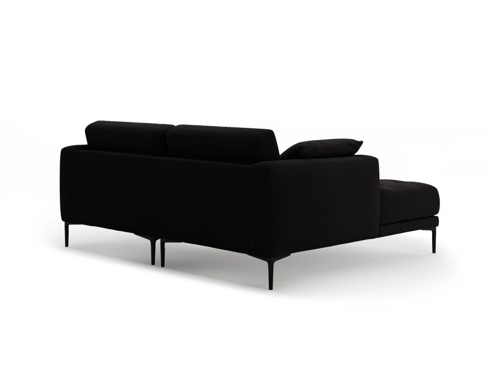 Cosmopolitan Design Ecksofa Lazio 2-Sitzer Samt Salvador Schwarz Links