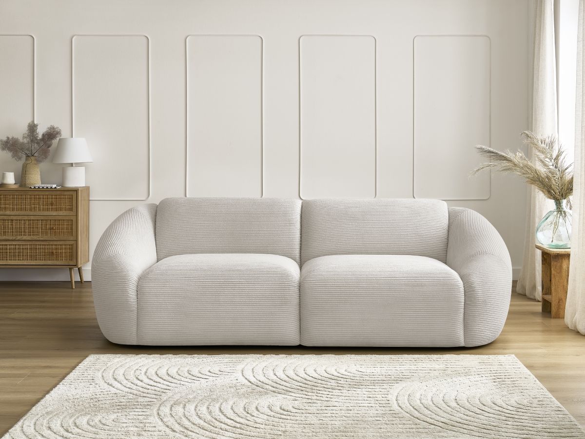 Bobochic Tina Sofa 3-Sitzer Cordsamt Beige