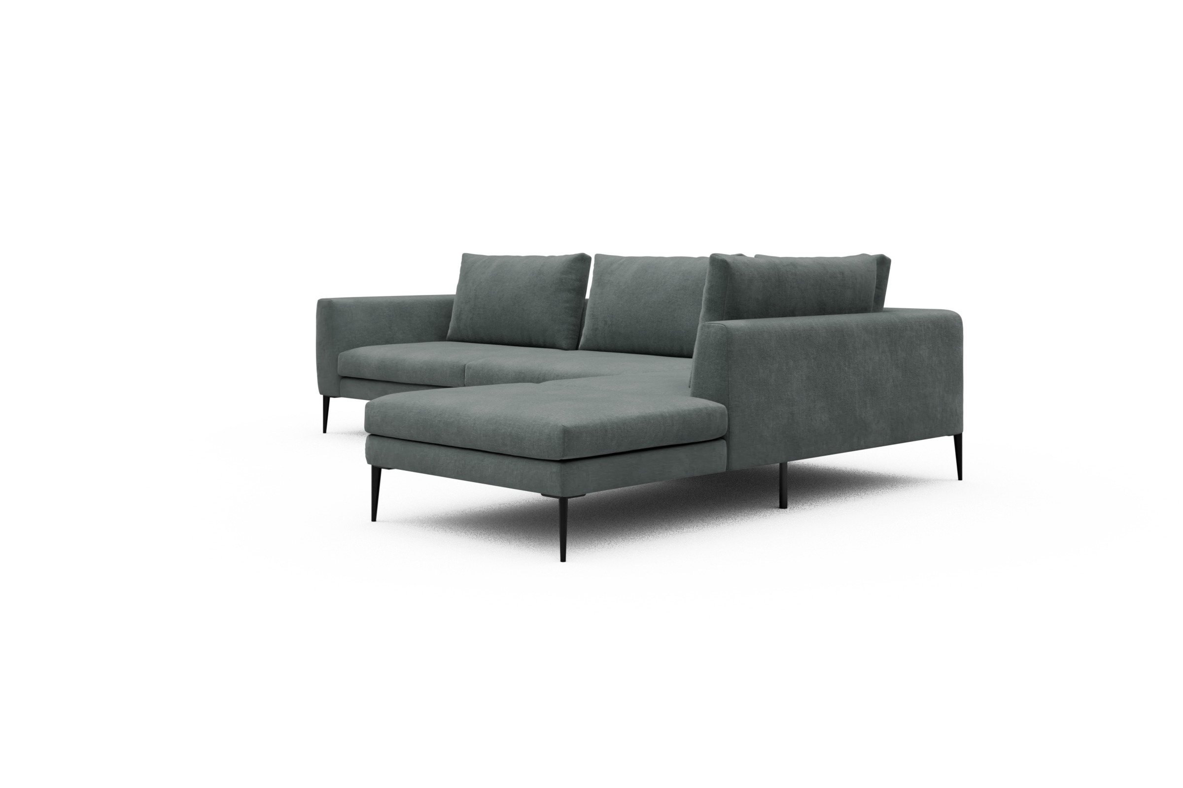 Ecksofa Paul Relax-Ecke links mit 3-Sitzer Smooth-Silver-Grey