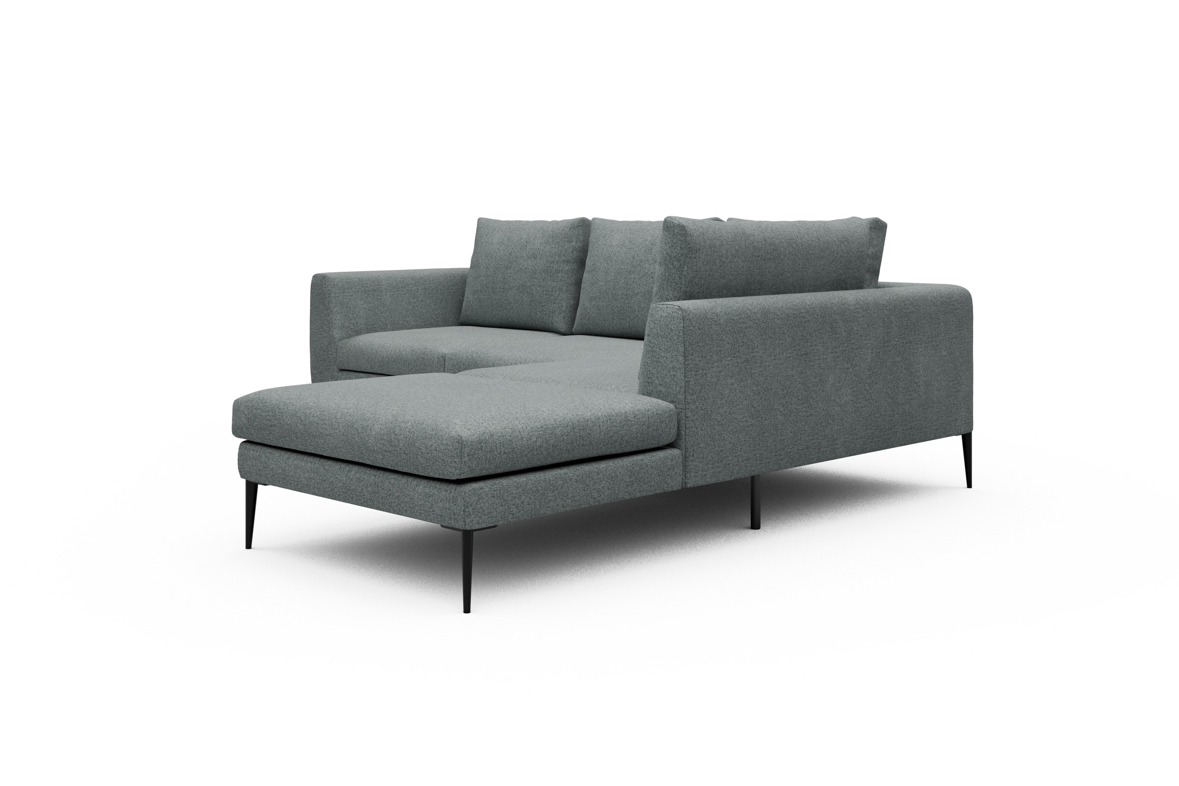 Ecksofa Paul Relax-Ecke rechts mit 2-Sitzer Casone-Light-Mixed-Green