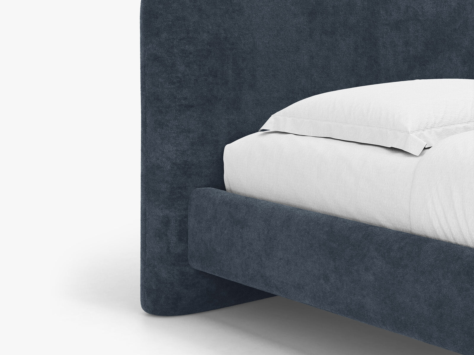 Micadoni Vera Bett mit Kopfteil Chenille Perfect Harmony Dunkelblau 140x200