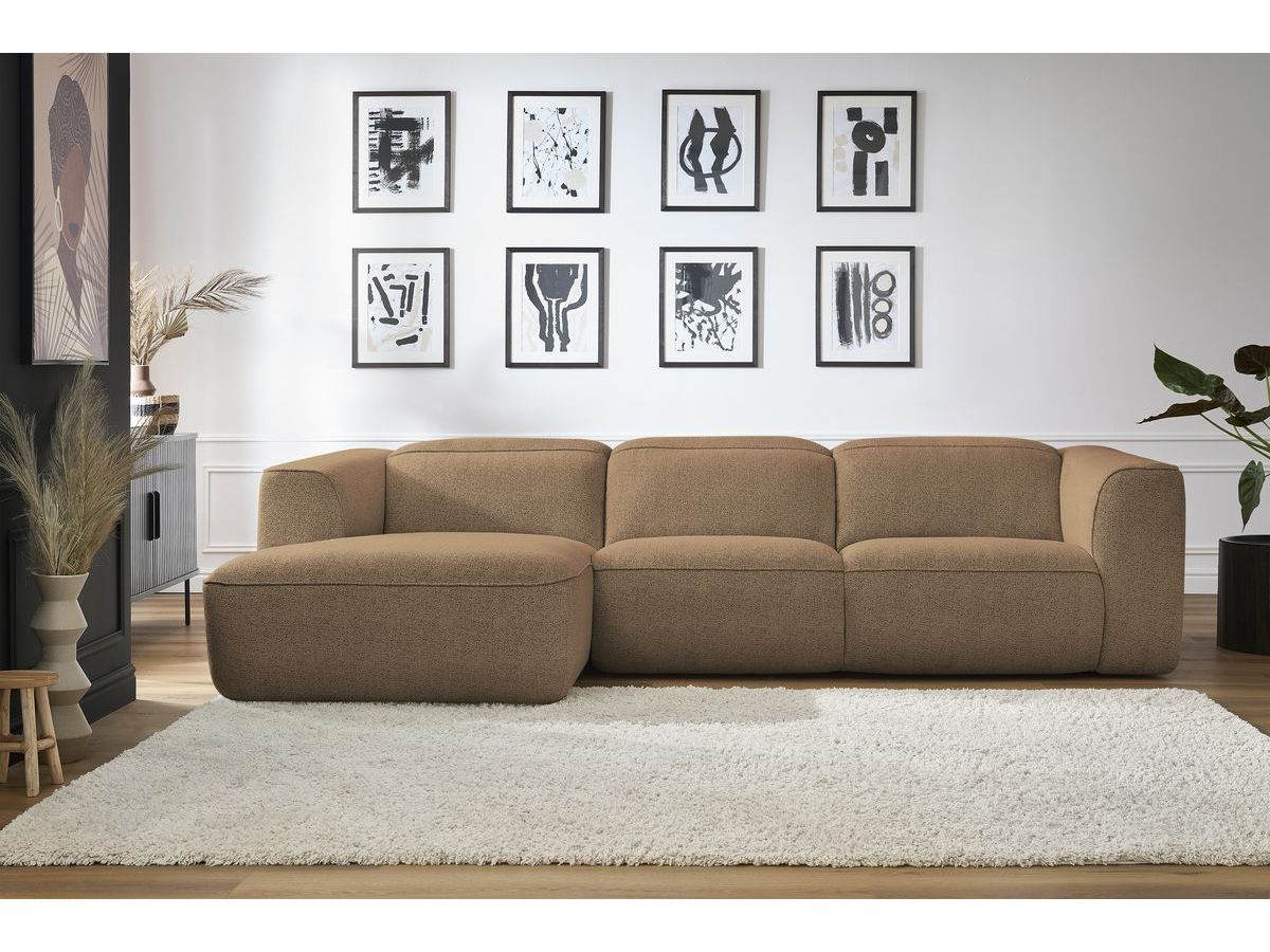 Bobochic William Ecksofa Melange-Stoff Orange Ecke links