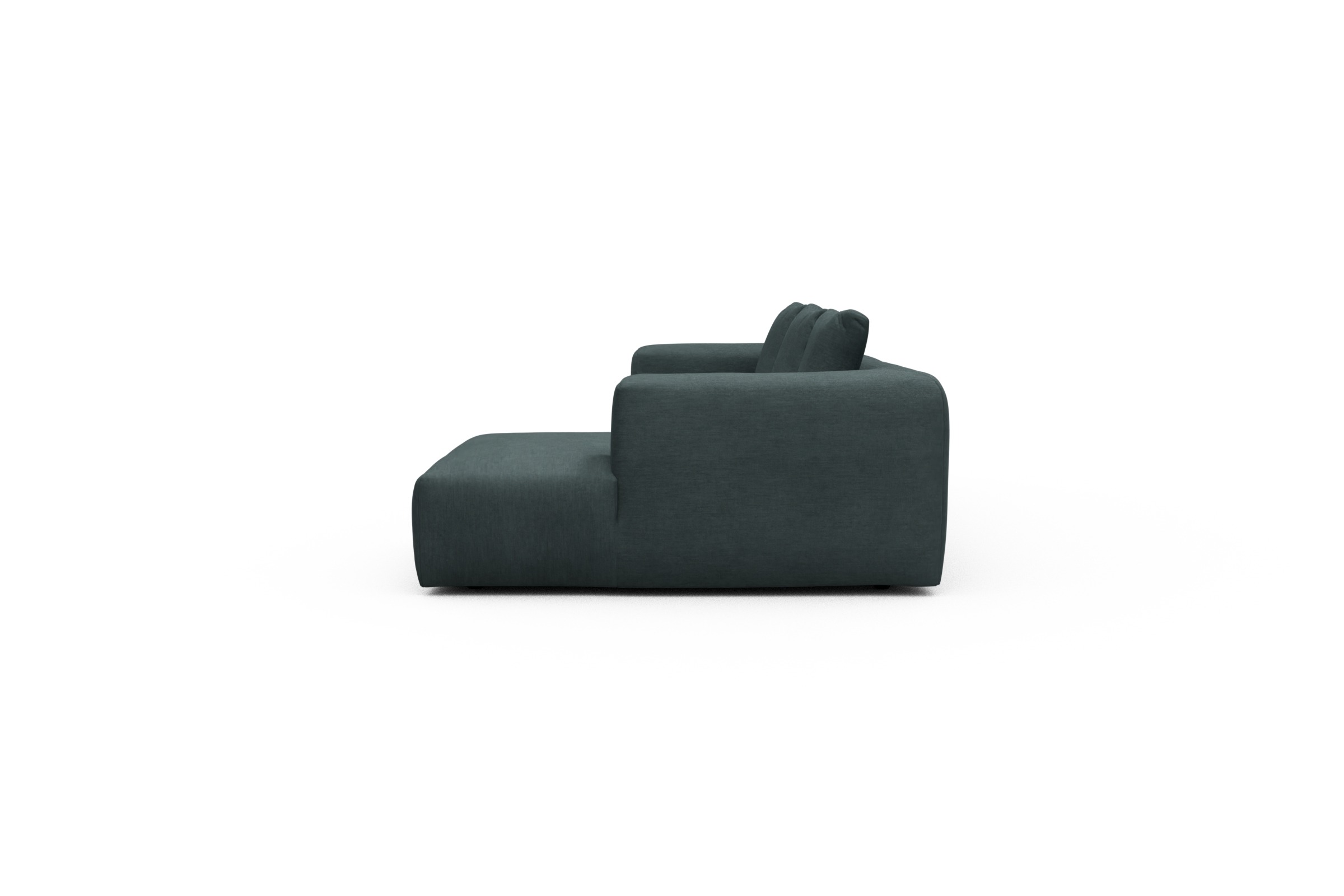 Ecksofa Fred Chaiselongue rechts mit 2,5-Sitzer Vivus-Blue