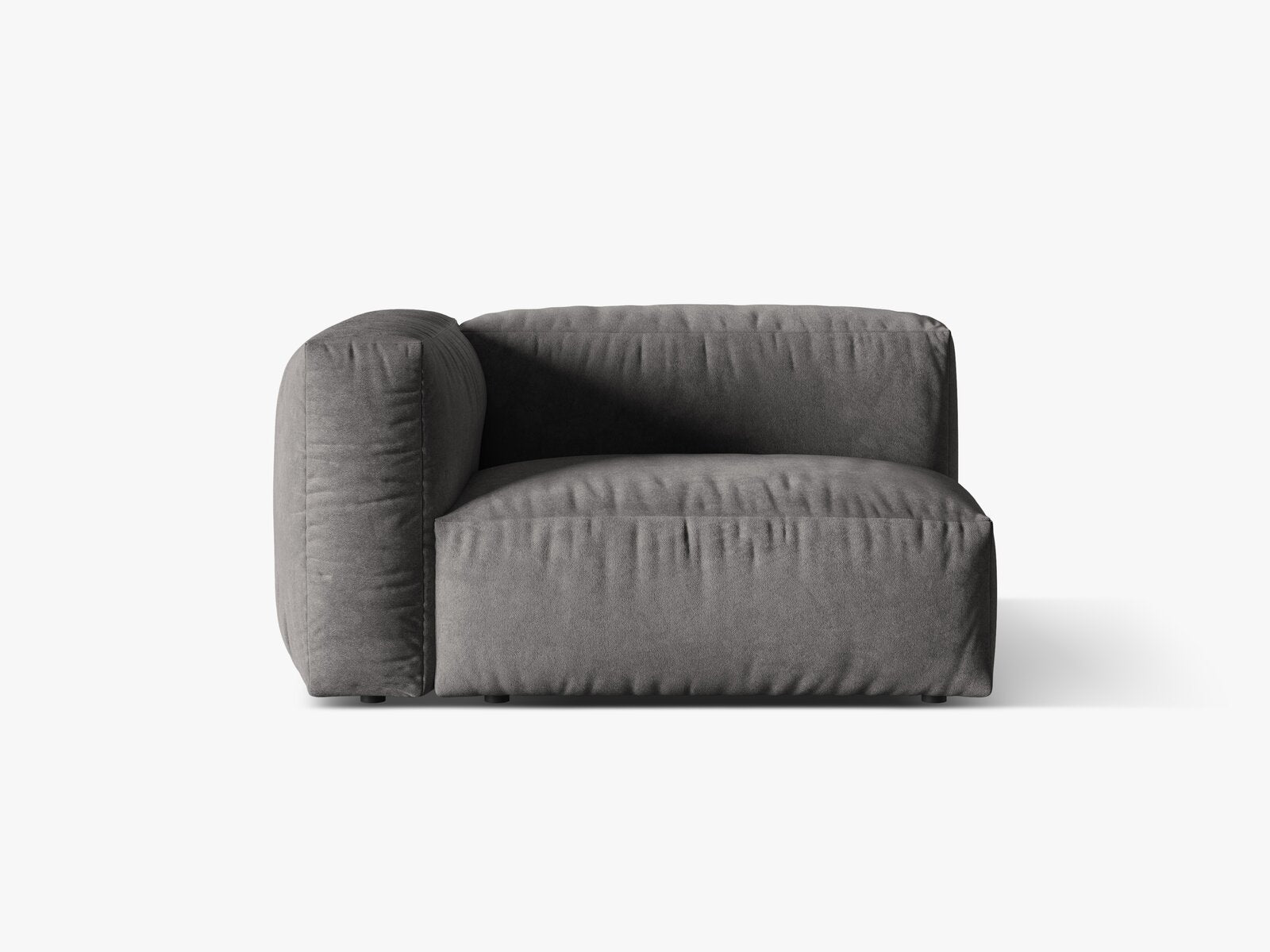 Micadoni Eckmodul Martina 1-Sitzer Links Samt Vogue Grau