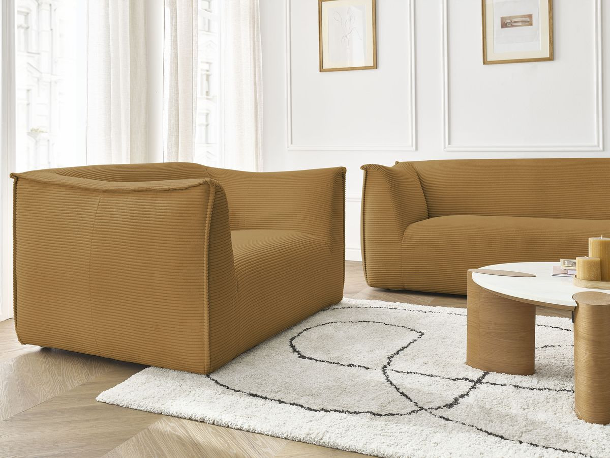 Bobochic Giorgia Sofa 5-Sitzer 412 × 100 cm Cordsamt Gelb