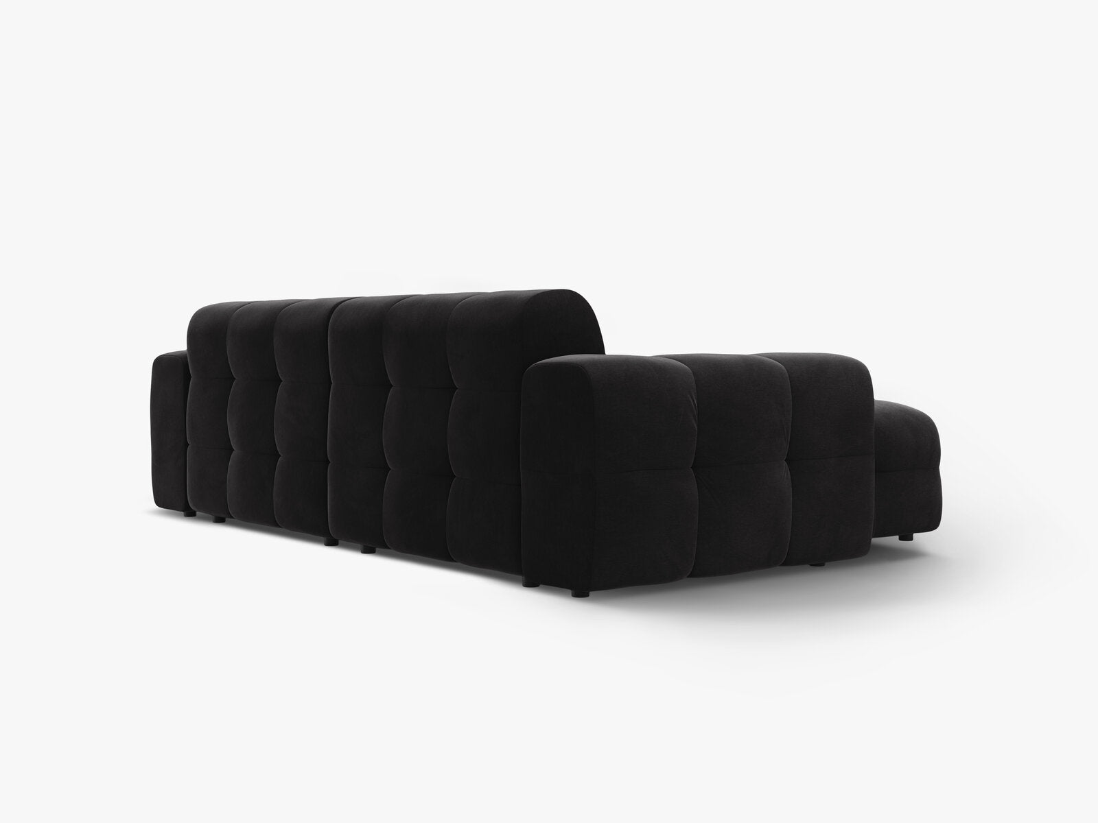 Micadoni Ecksofa Kendal 4-Sitzer Links Samt Magic Velvet Schwarz