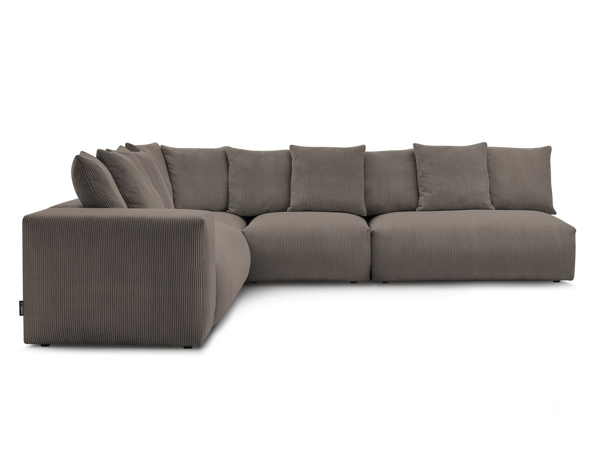 Bobochic Voltaire Ecksofa 322 × 268 cm Cordsamt Taupe Ecke links