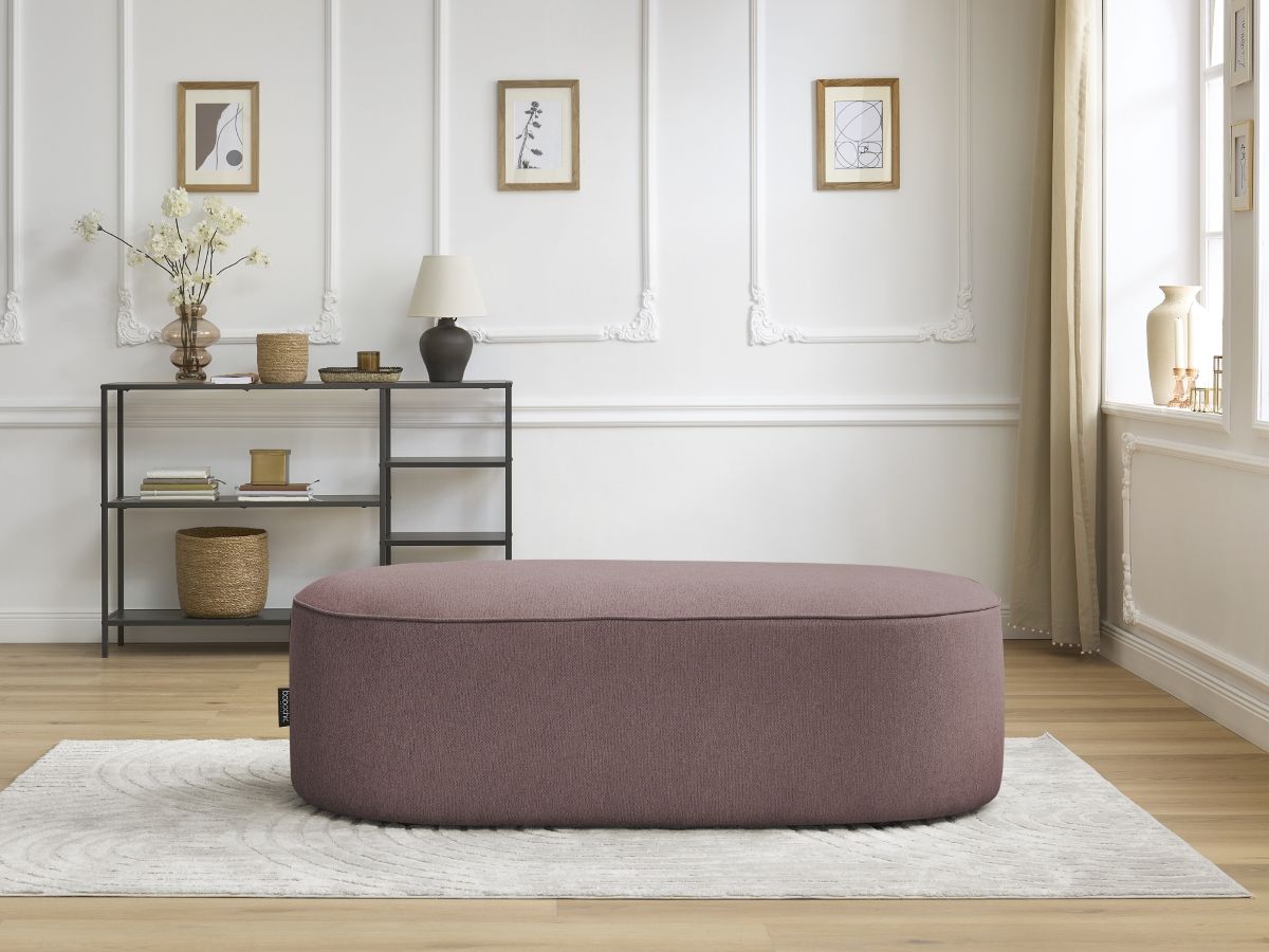 Bobochic Rousseau Pouf Melange-Stoff Rosa