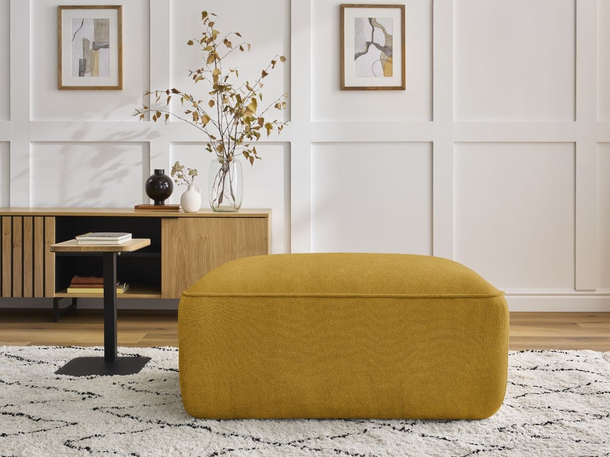 Bobochic Zephyr Pouf Strukturstoff Gelb