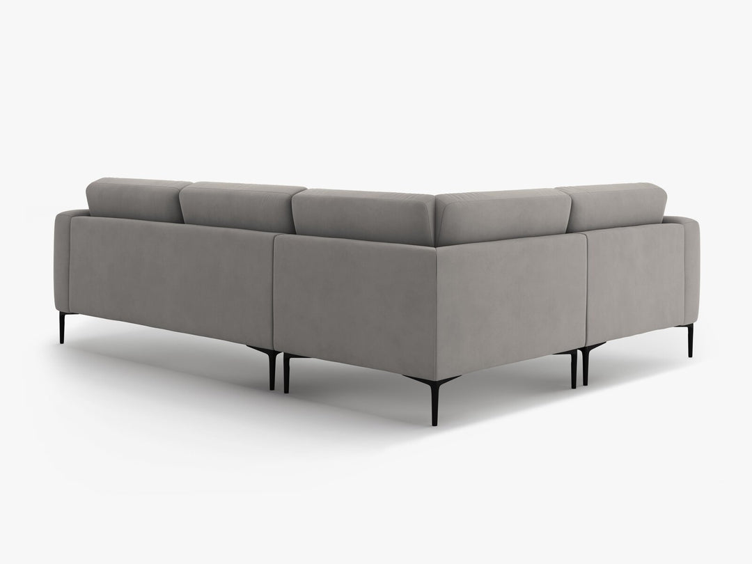 Micadoni Ecksofa Bemy 4-Sitzer Links Samt Grau
