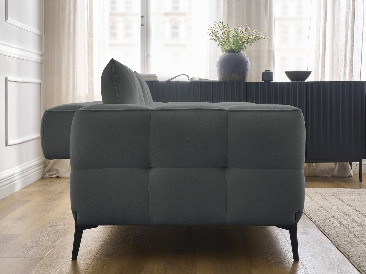 Bobochic Anis Sofa 3-Sitzer Strukturstoff Dunkelgrau