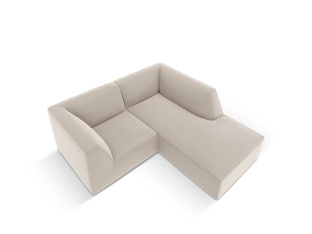 Cosmopolitan Design Ecksofa Siena 3-Sitzer Kunstleder Pacifico Taubengrau Rechts