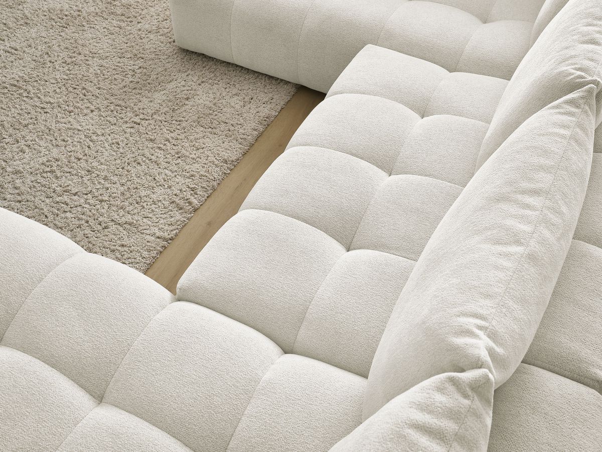 Bobochic Everest Wohnlandschaft, 6 Kissen Melange-Stoff Weiß Ecke rechts