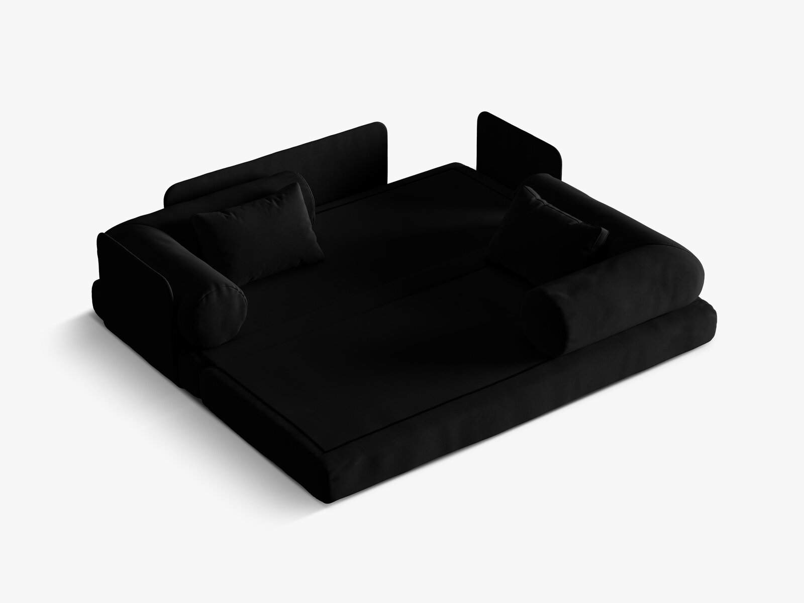 Micadoni Sofa Dreamy 3-Sitzer mit Schlaffunktion Samt Salvador Schwarz