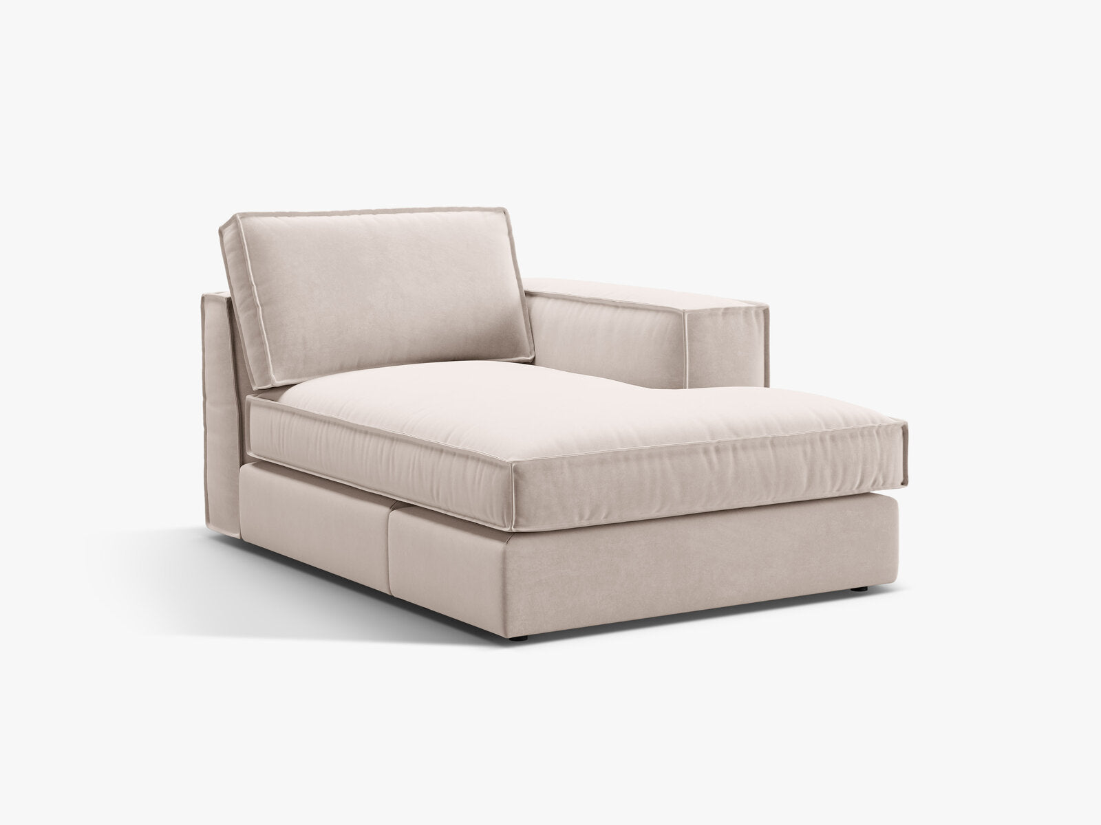 Micadoni Recamiere Pola Rechts Samt Salvador Beige