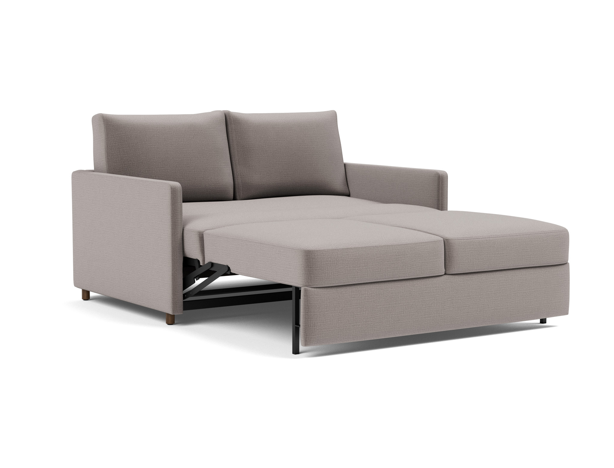 Schlafsofa Neah mit Slim-Armlehnen 140 Chenille Esina 418-Truffle