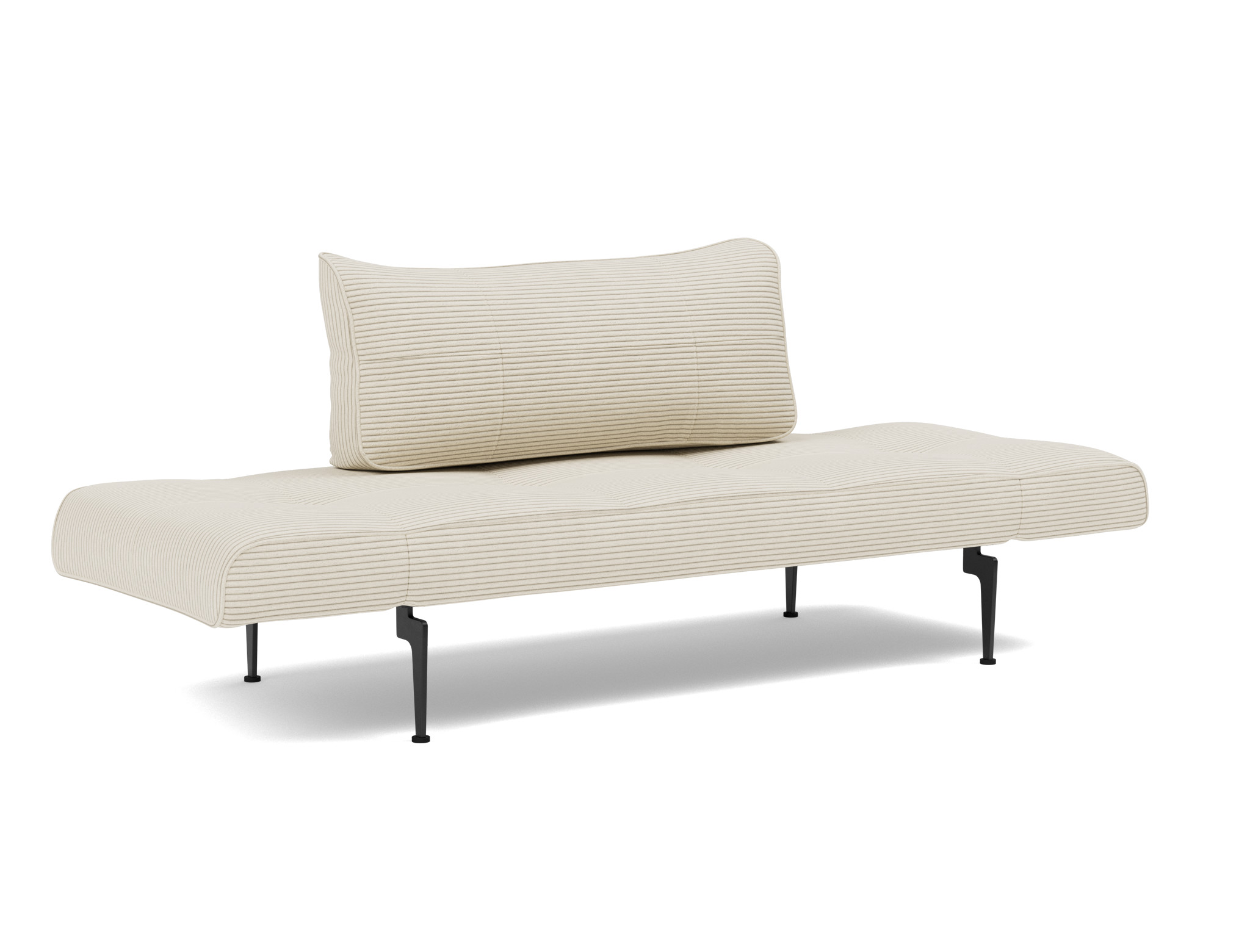 Tagesbett Zeal Kord Corduroy 594-Ivory Beine Laser schwarz