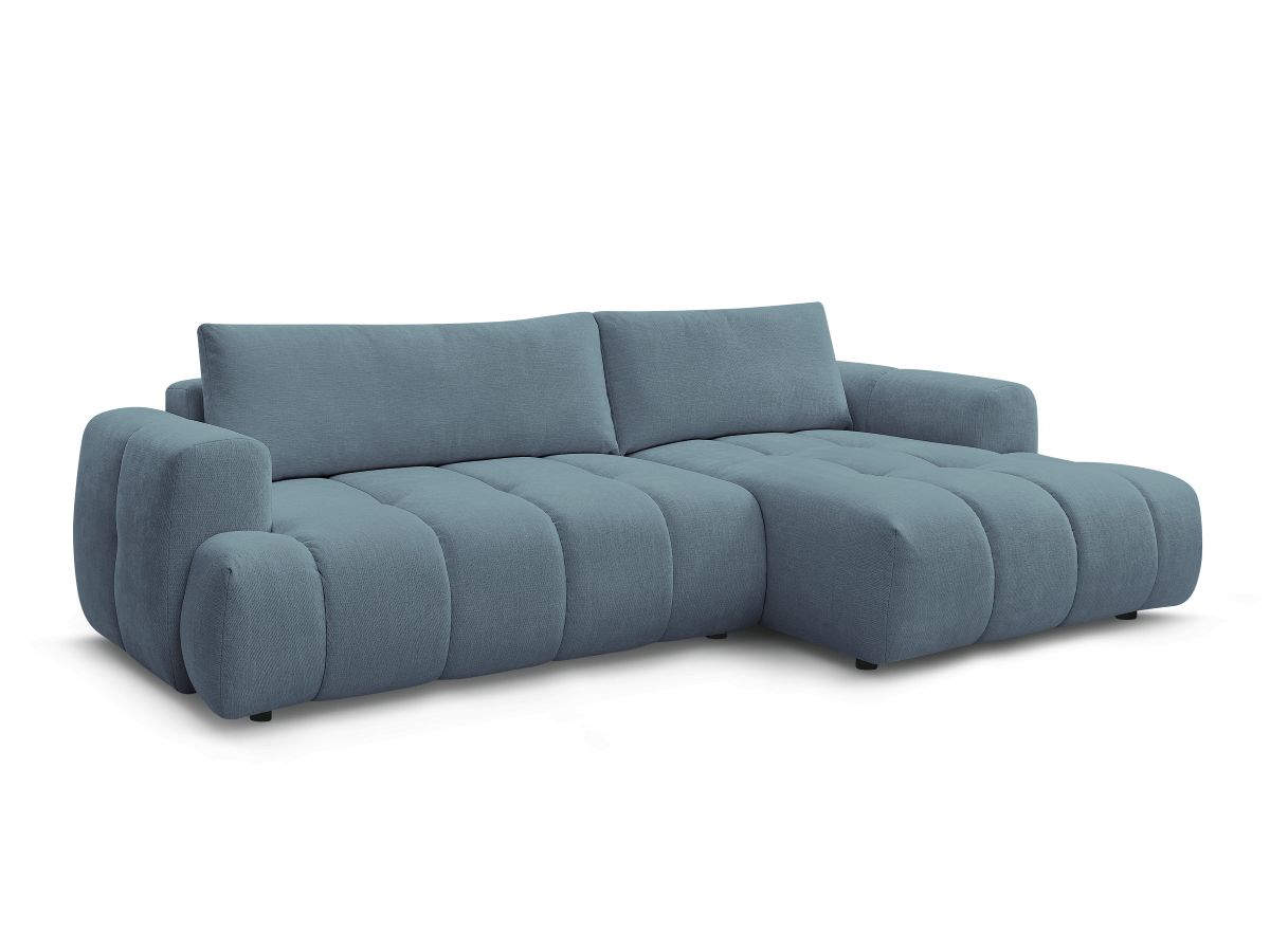 Bobochic Fuji Ecksofa mit Schlaffunktion und Bettkasten 292 × 160 cm Stoff Hellblau Ecke rechts