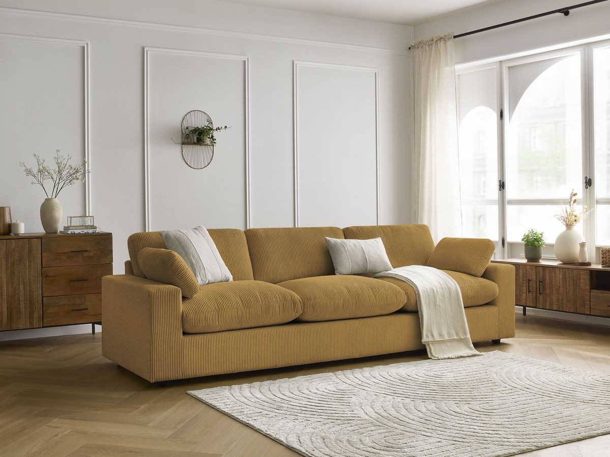 Bobochic Belair Sofa 4-Sitzer Cordsamt Gelb