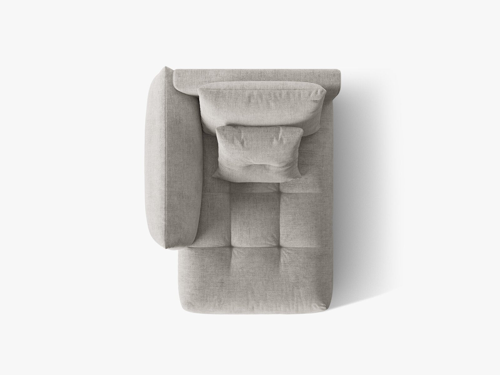 Micadoni Bloom Chaiselongue Links Strukturierter Stoff Wind Hellgrau