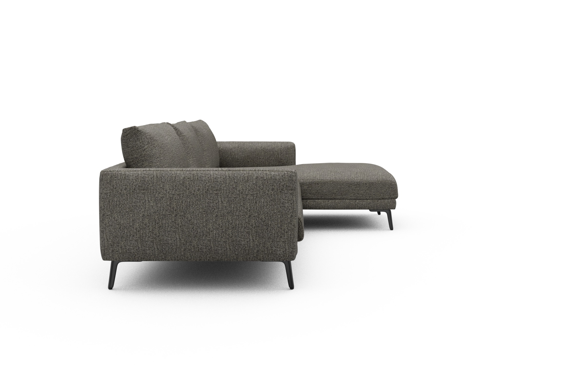 Ecksofa Karl Chaiselongue rechts mit 2,5-Sitzer Carreno-Sepie-Brown