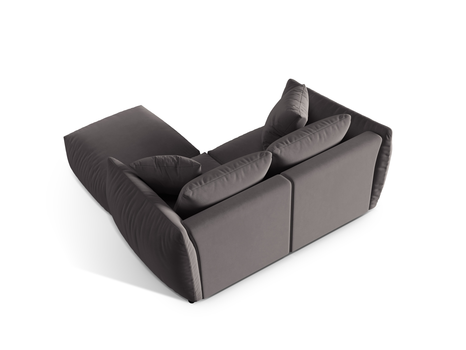 Micadoni Modulares Sofa Chris 4-Sitzer Samt Dunkelgrau
