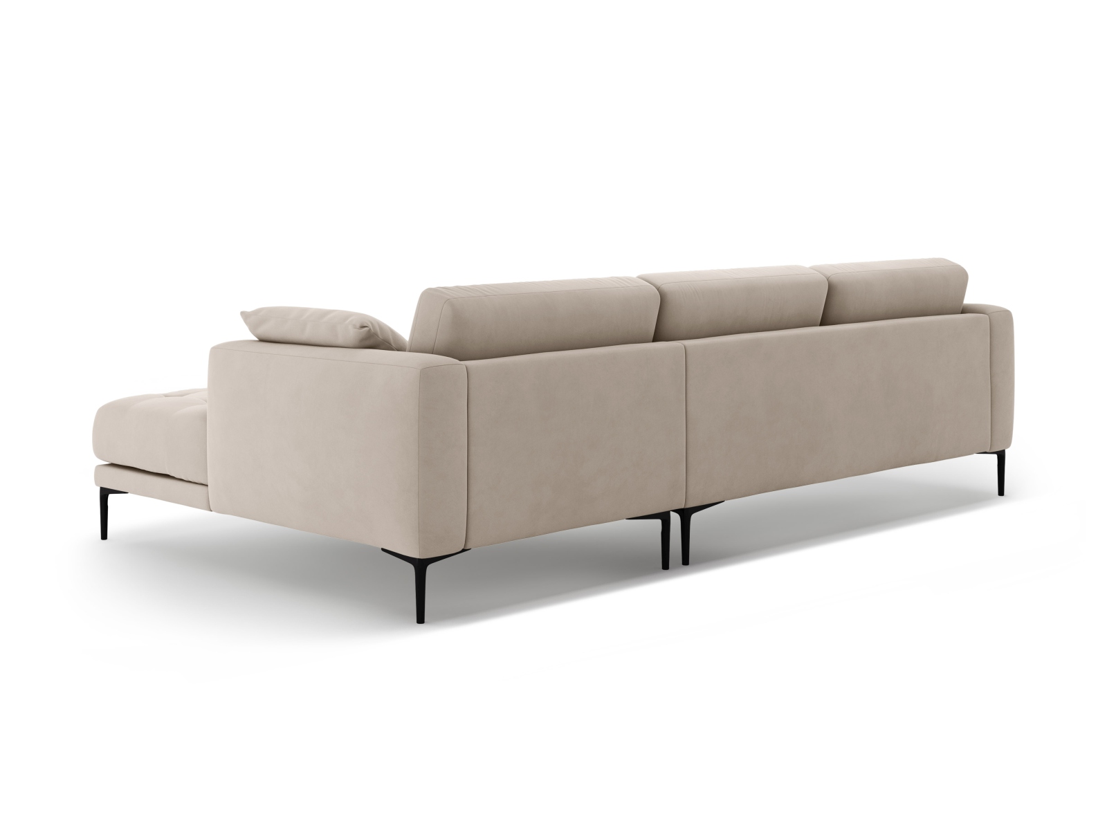 Micadoni Ecksofa Bemy 3-Sitzer Rechts Samt Beige