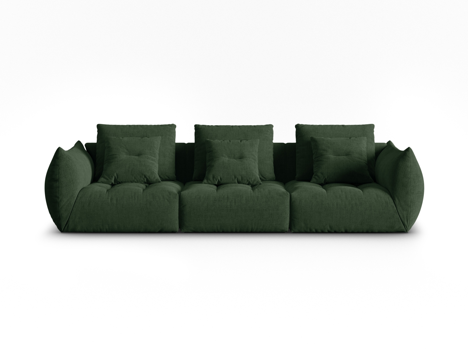 Micadoni Sofa Bloom 4-Sitzer Strukturierter Stoff Moßgrün