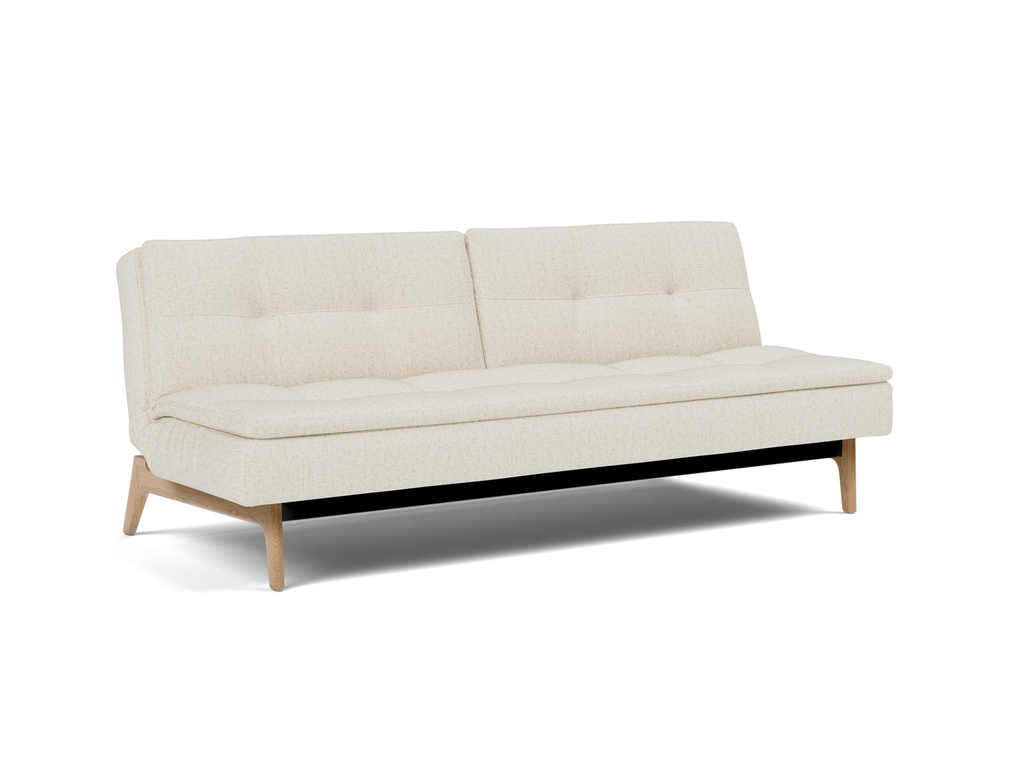 Schlafsofa Dublexo Boucle Skandi 531-Off-White Beine Eiche