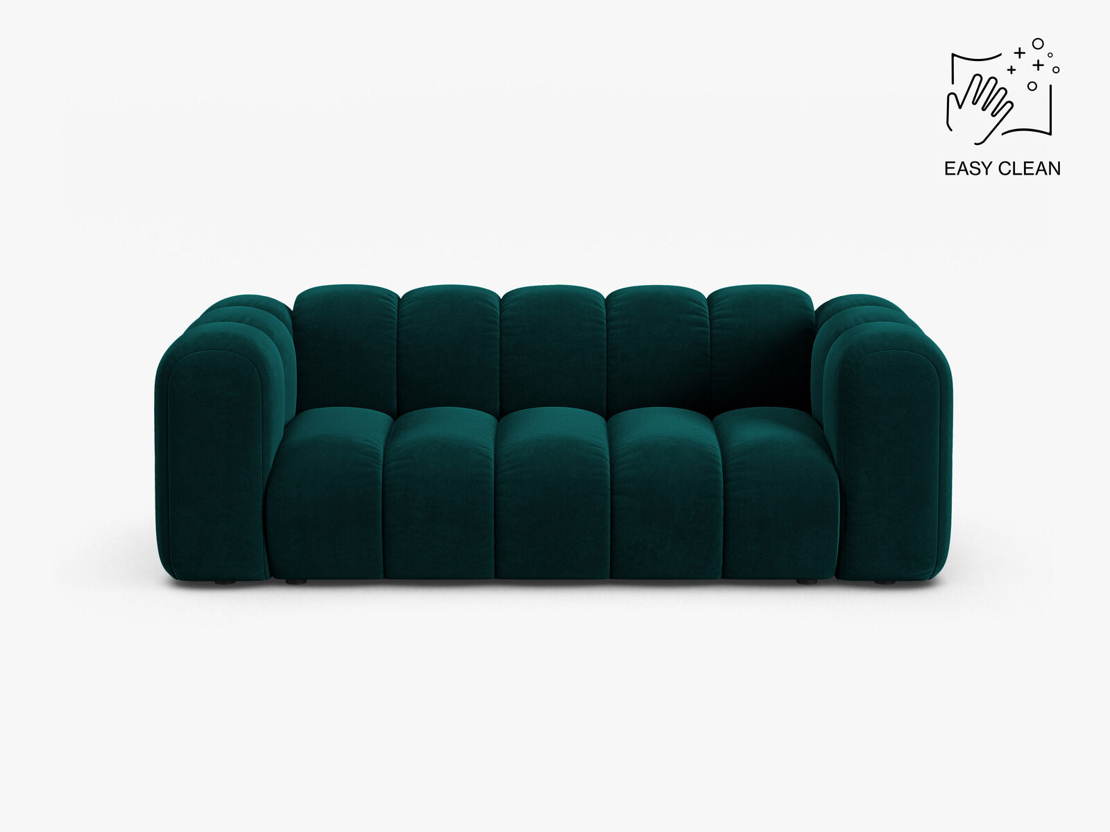 Micadoni Sofa Lupine 2-Sitzer Samt Venus Dunkel Petrol