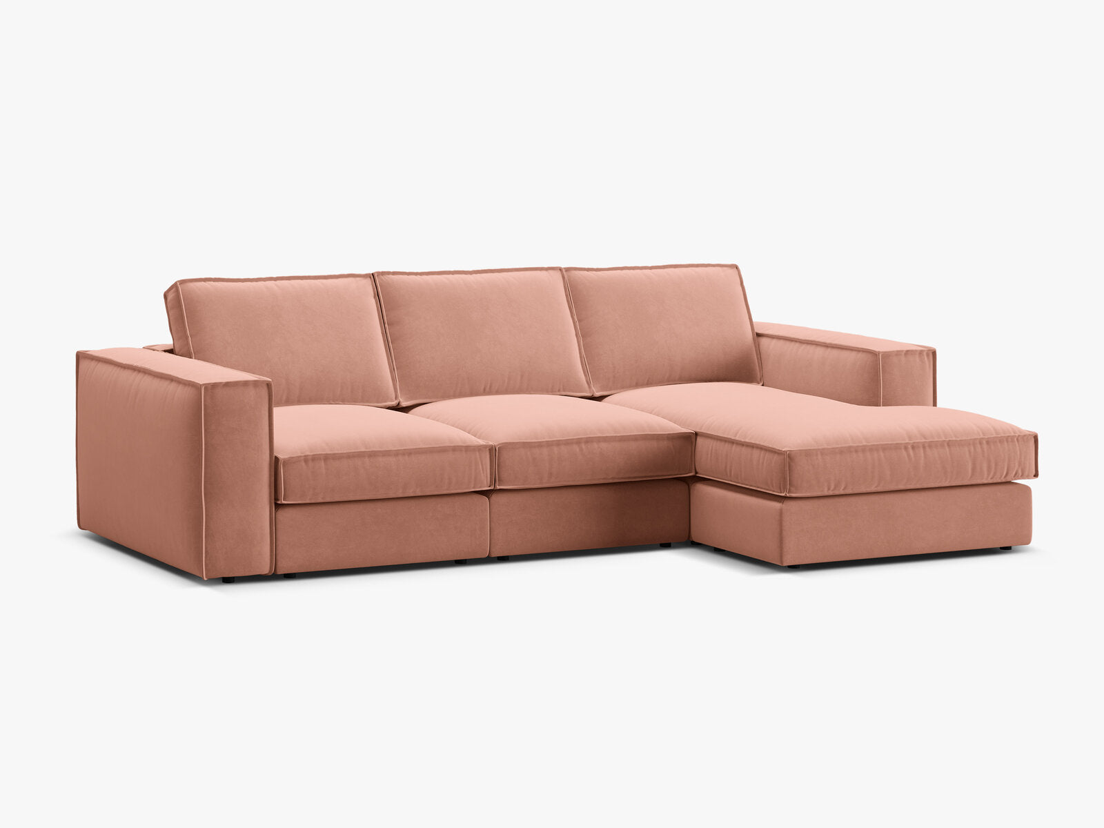 Micadoni modulares Ecksofa Pola 3-Sitzer Rechts Samt Salvador Rosa