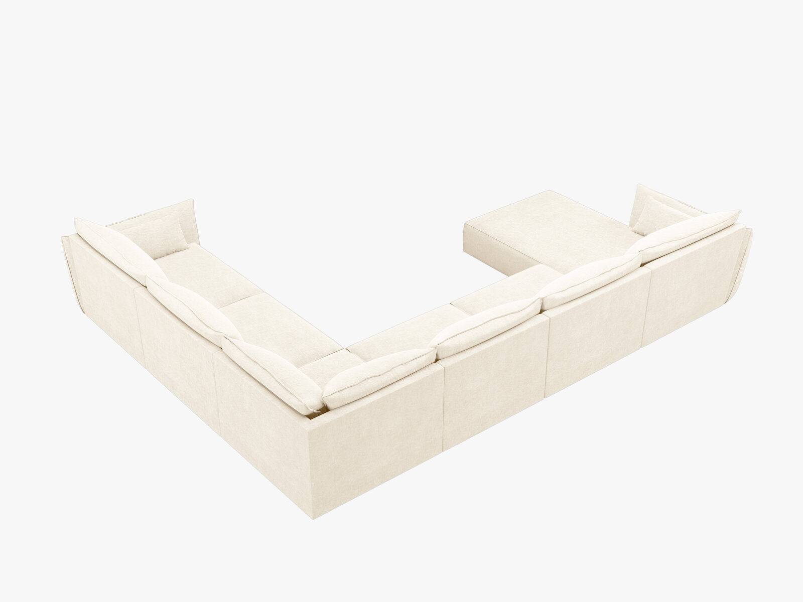 Micadoni Panorama-Ecksofa Kaelle 8-Sitzer Rechts Chenille Over The Horizon Helles Beige