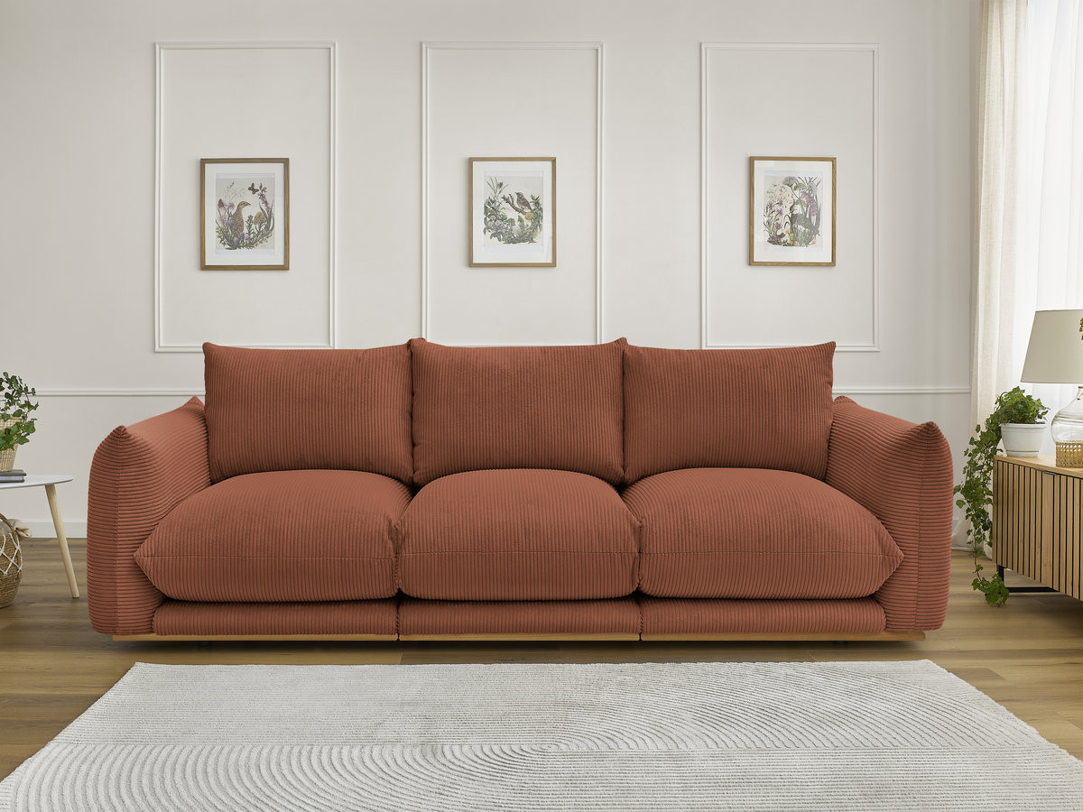 Bobochic Ernest Sofa 3-Sitzer 266 × 106 cm Cordsamt Orange