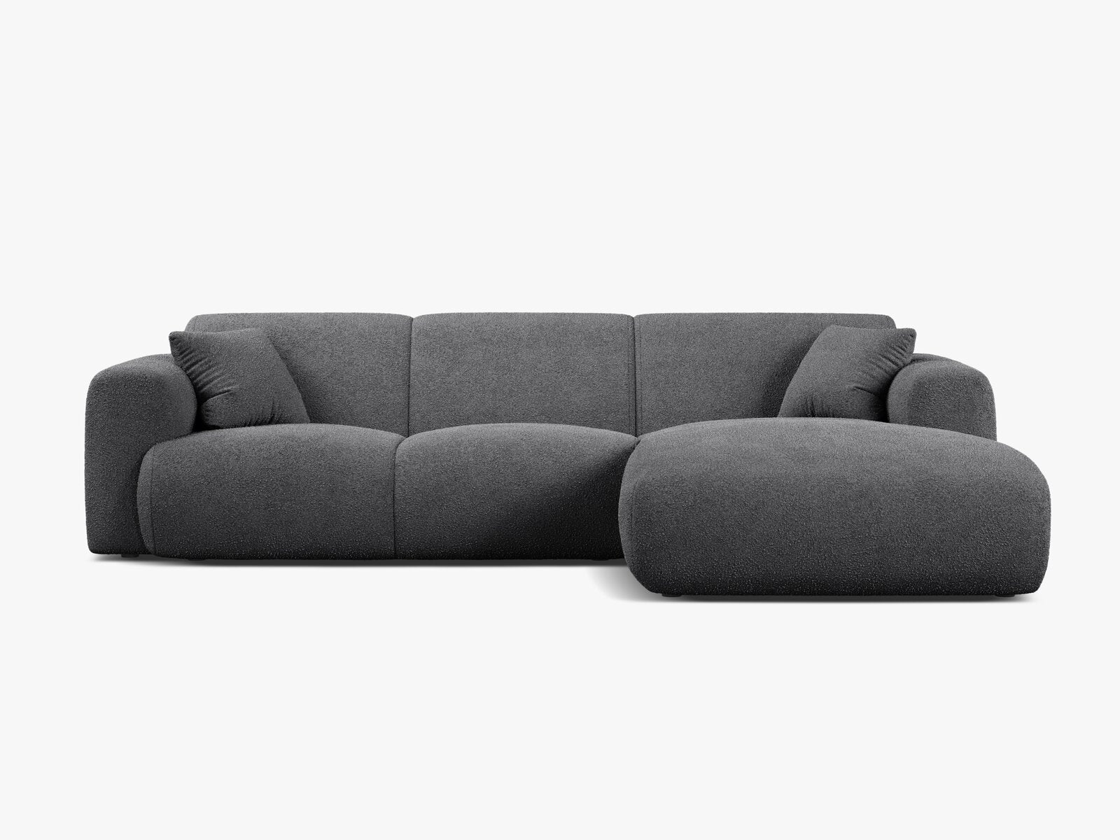 Micadoni Ecksofa Molino 4-Sitzer Rechts Boucle Baloo Dunkelgrau