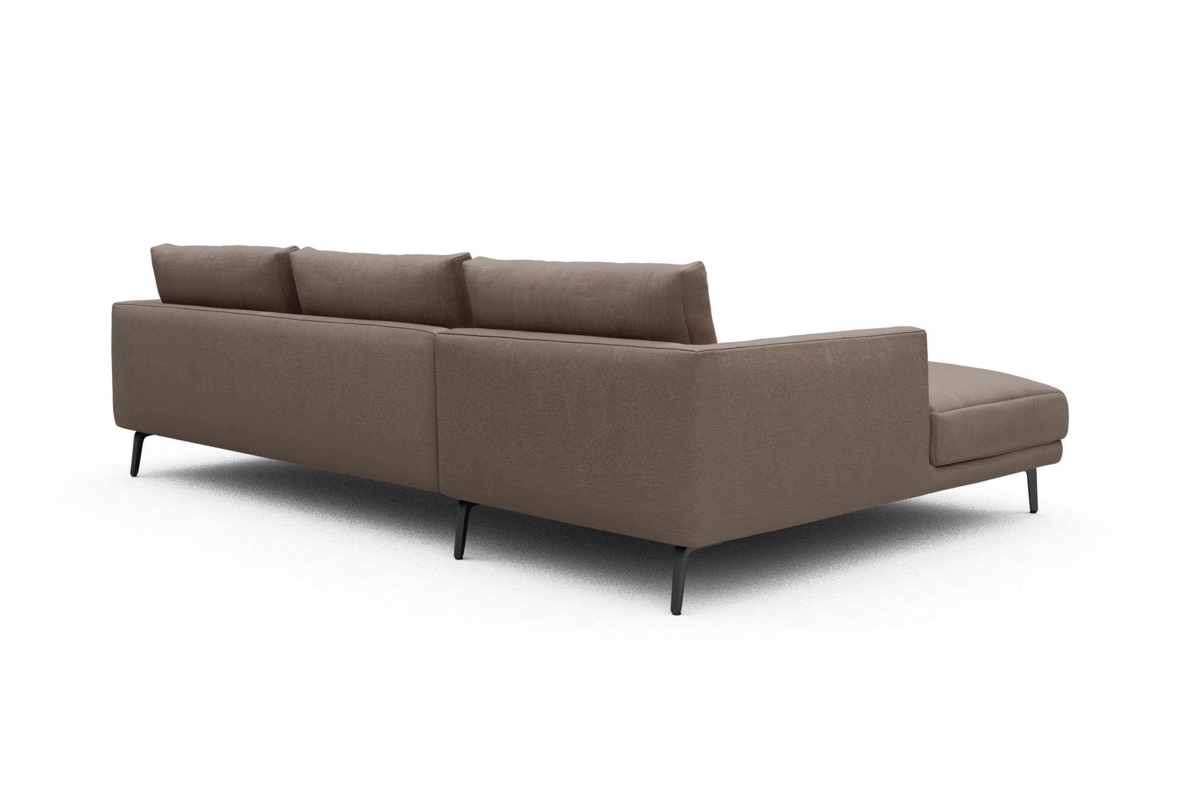Ecksofa Karl Chaiselongue links mit 2,5-Sitzer Cordufine-Biege