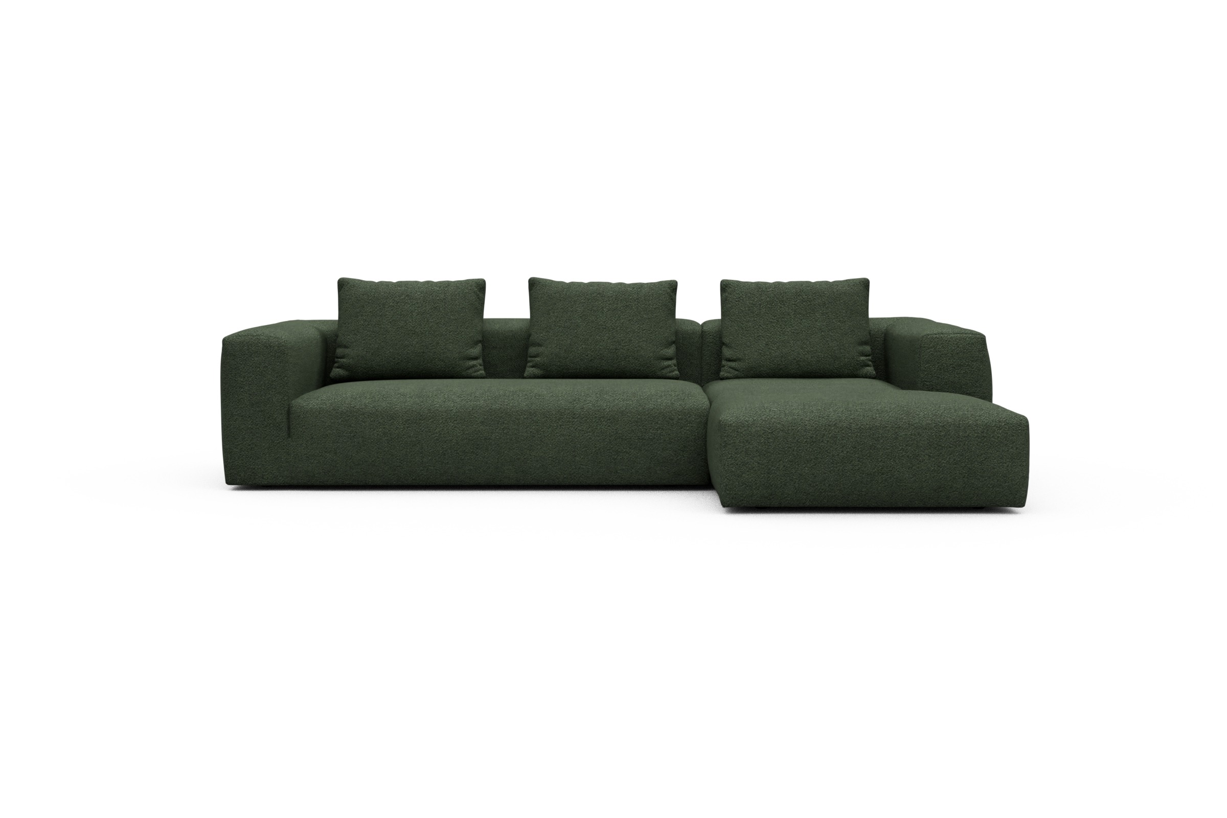 Skandi Home Ecksofa Fred Chaiselongue rechts mit 2,5-Sitzer Vanora-Deep-Green moebelfaktor