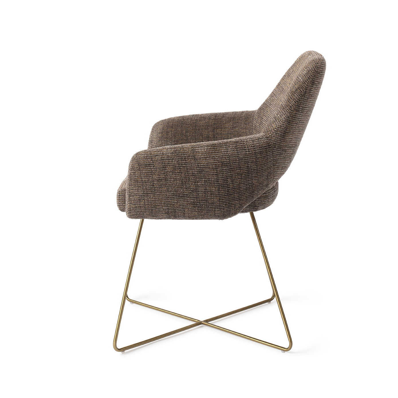 Jesper Home Esszimmerstuhl Yanai Checked Chestnut Cross Gold