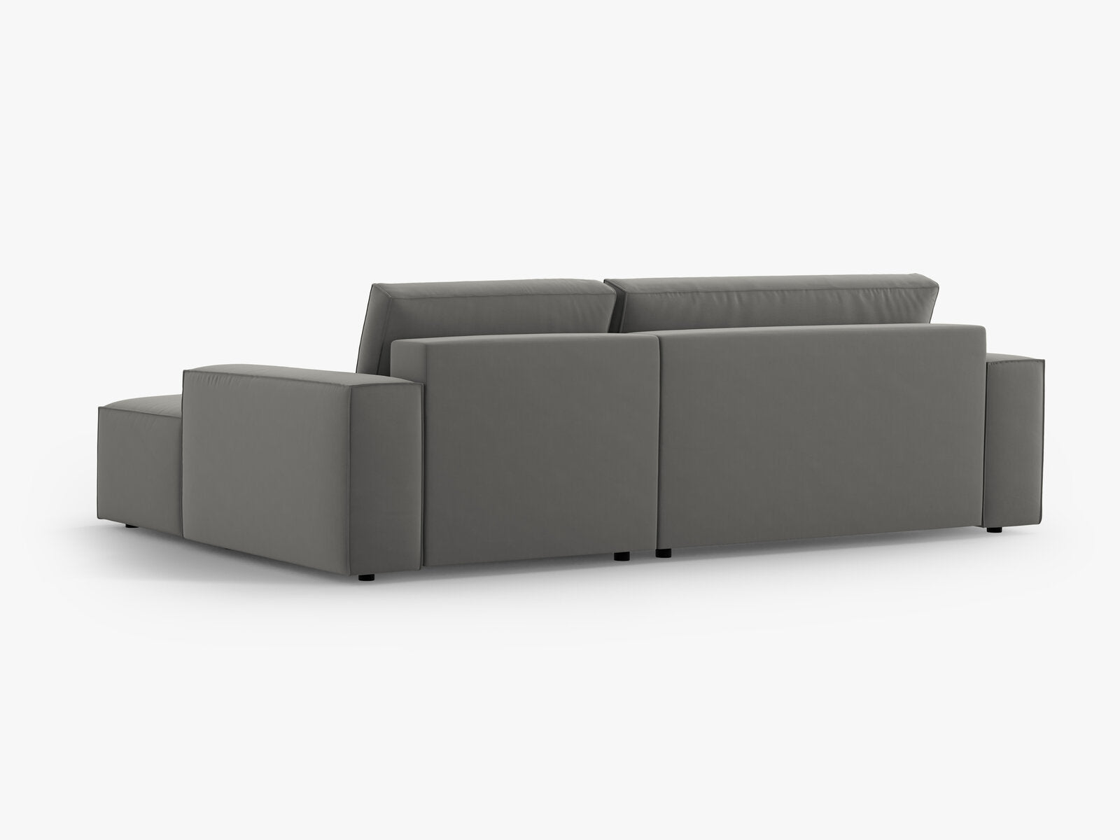 Micadoni Schlaf-Ecksofa Jodie 3-Sitzer Rechts Samt Hellgrau