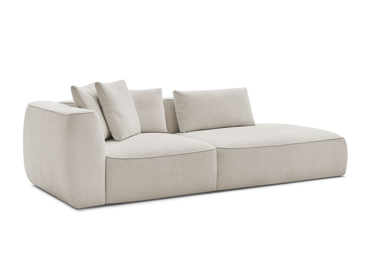Bobochic Leopold Sofa 3-Sitzer Strukturstoff Beige Armlehne links
